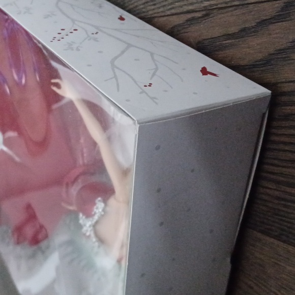 2015 Barbie Red Silvery Strapless Brocade Inset Holiday Gown Doll Mattel #CHR76 - Picture 10 of 11